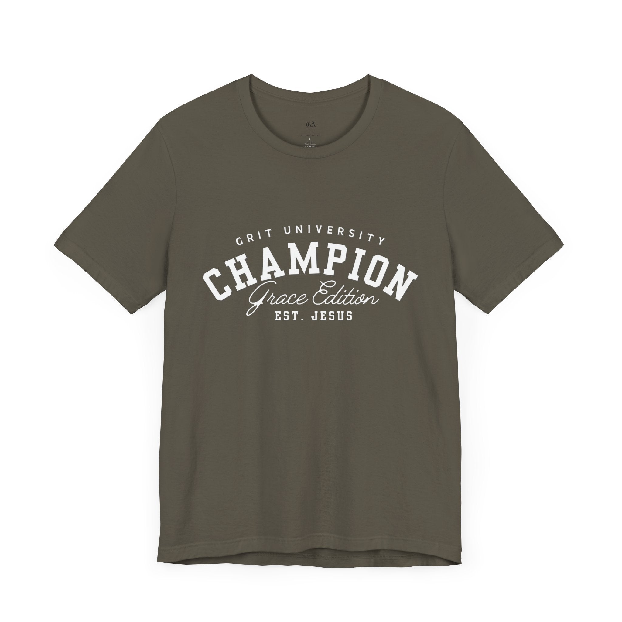 Collection of Champion Spirit Unisex Tee, Motivational T-Shirt for Everyday Wear, Ideal for College Students, Athletes, Gift for Graduates in a gallery layout