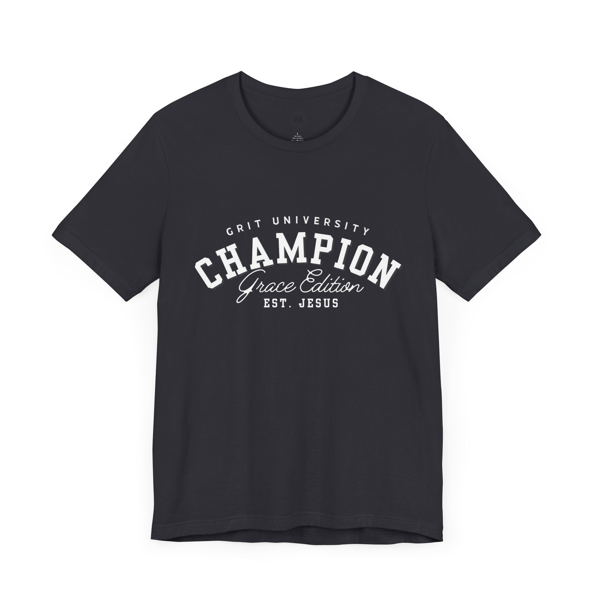 Collection of Champion Spirit Unisex Tee, Motivational T-Shirt for Everyday Wear, Ideal for College Students, Athletes, Gift for Graduates in a gallery layout