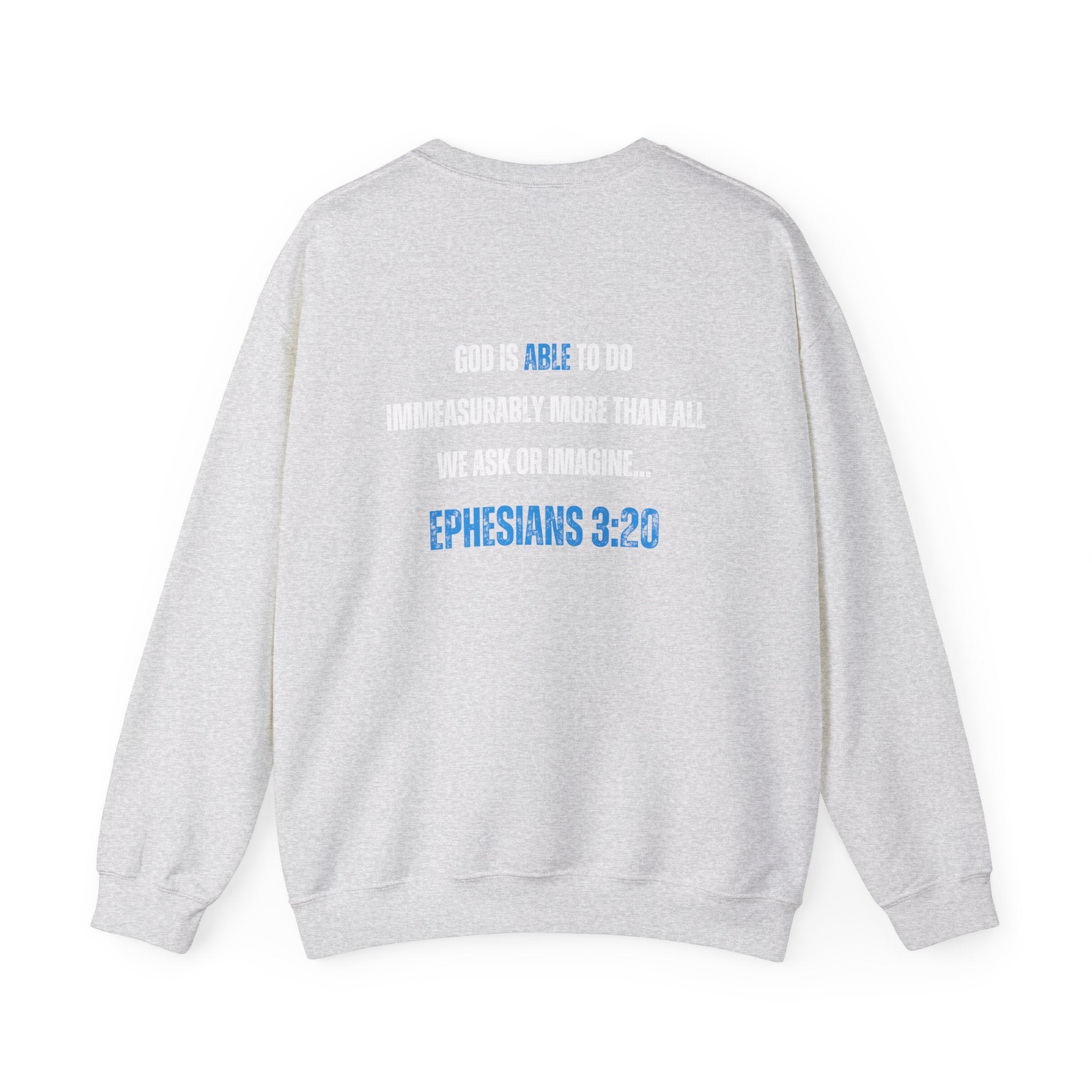 Collection of God is Able Crewneck Sweatshirt | Ephesians 3:20 in a gallery layout