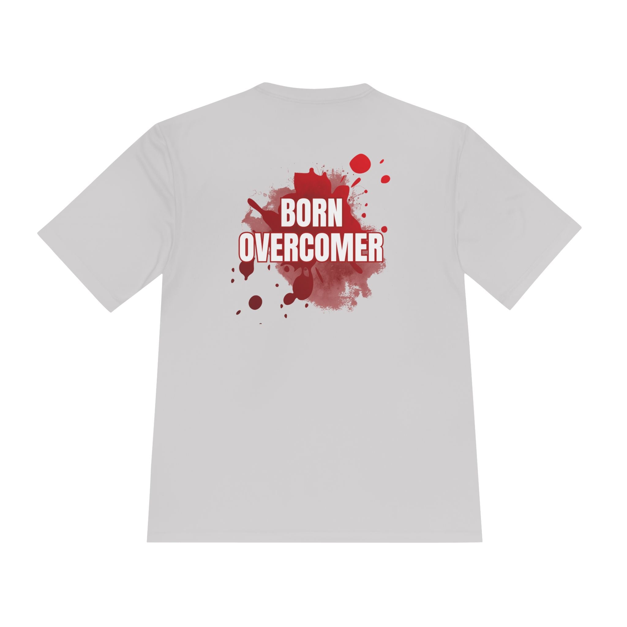 Collection of Born Overcomer Unisex Moisture Wicking Tee - Motivational Fitness Shirt in a gallery layout