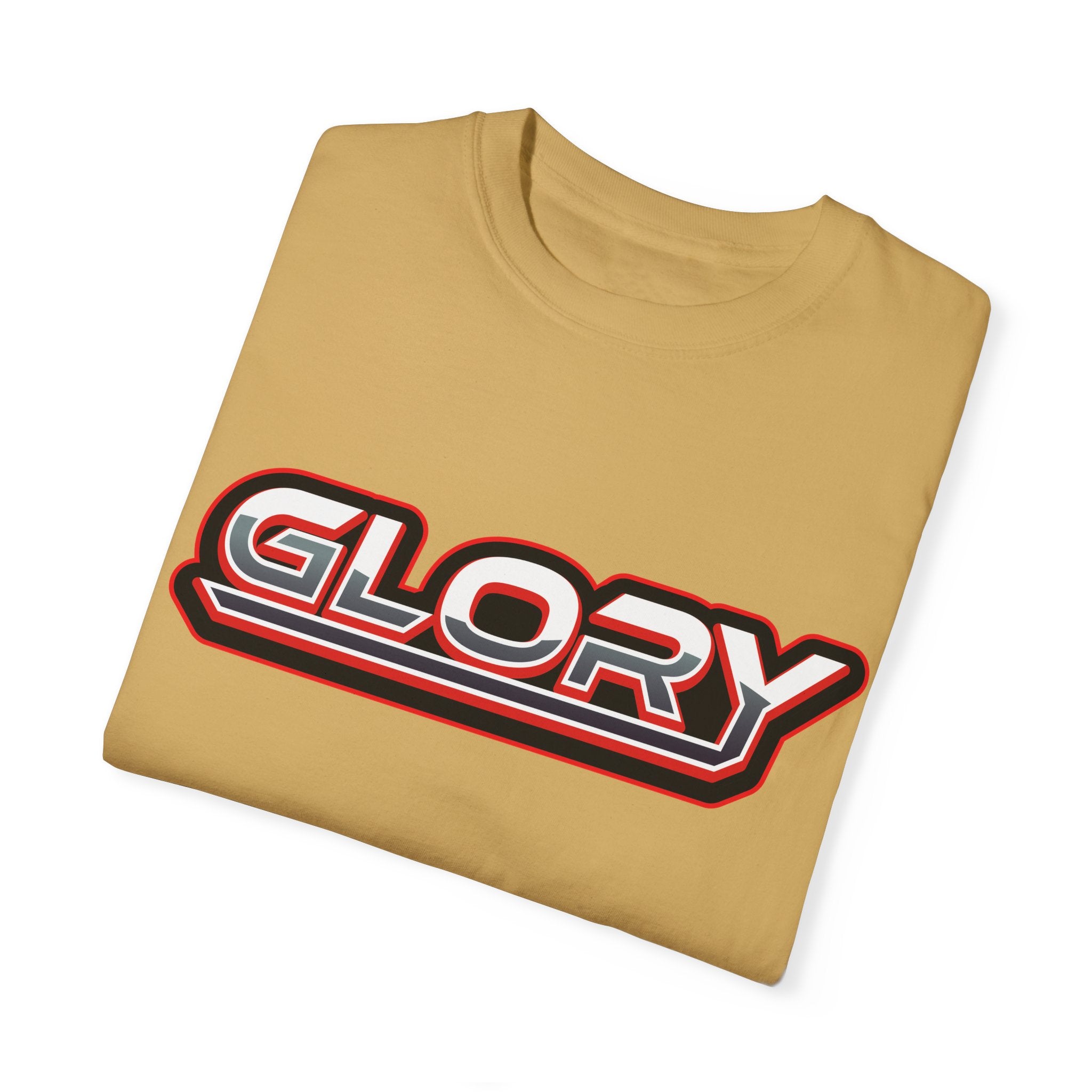 Collection of Unisex Garment-Dyed T-Shirt - 'GLORY' Graphic Tee for Everyday Wear in a gallery layout