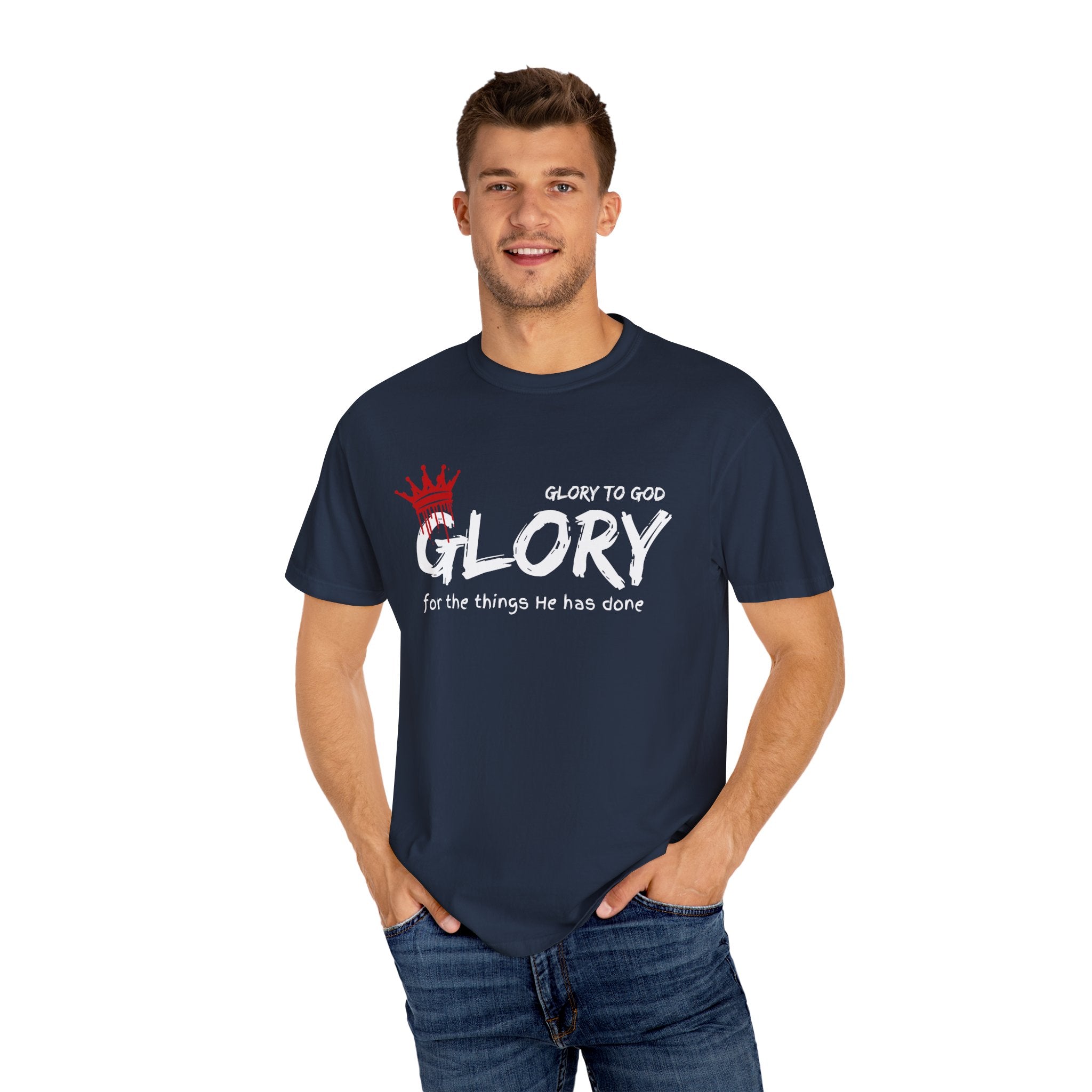 Collection of Faith-Inspired Unisex T-Shirt - 'Glory to God' Design in a gallery layout