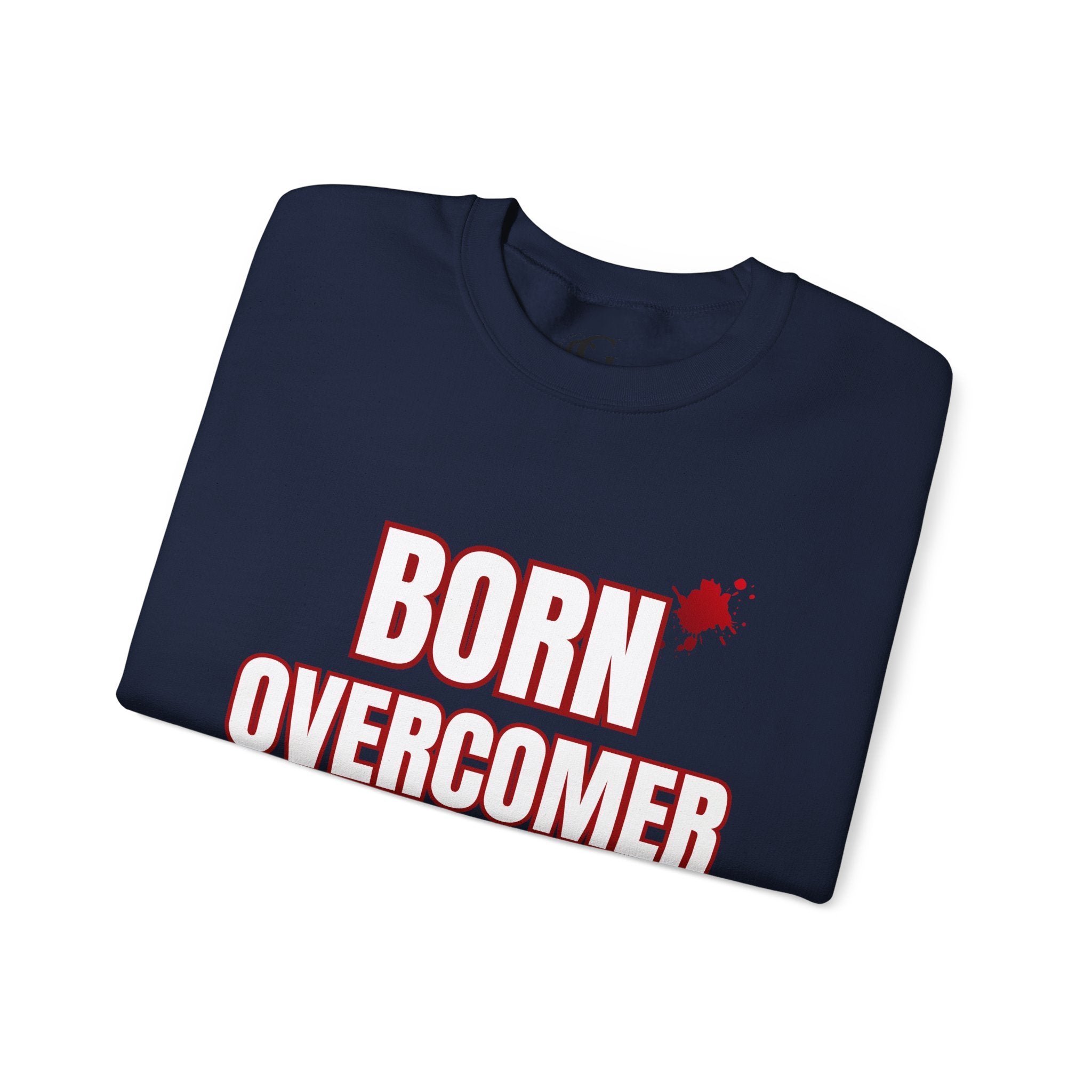 Collection of Born Overcomer Unisex Heavy Crewneck Sweatshirt - Motivational Casual Wear in a gallery layout