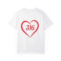 Collection of Faith & Love Graphic T-Shirt - Unisex Garment-Dyed with Cross and 316 Heart Design in a gallery layout