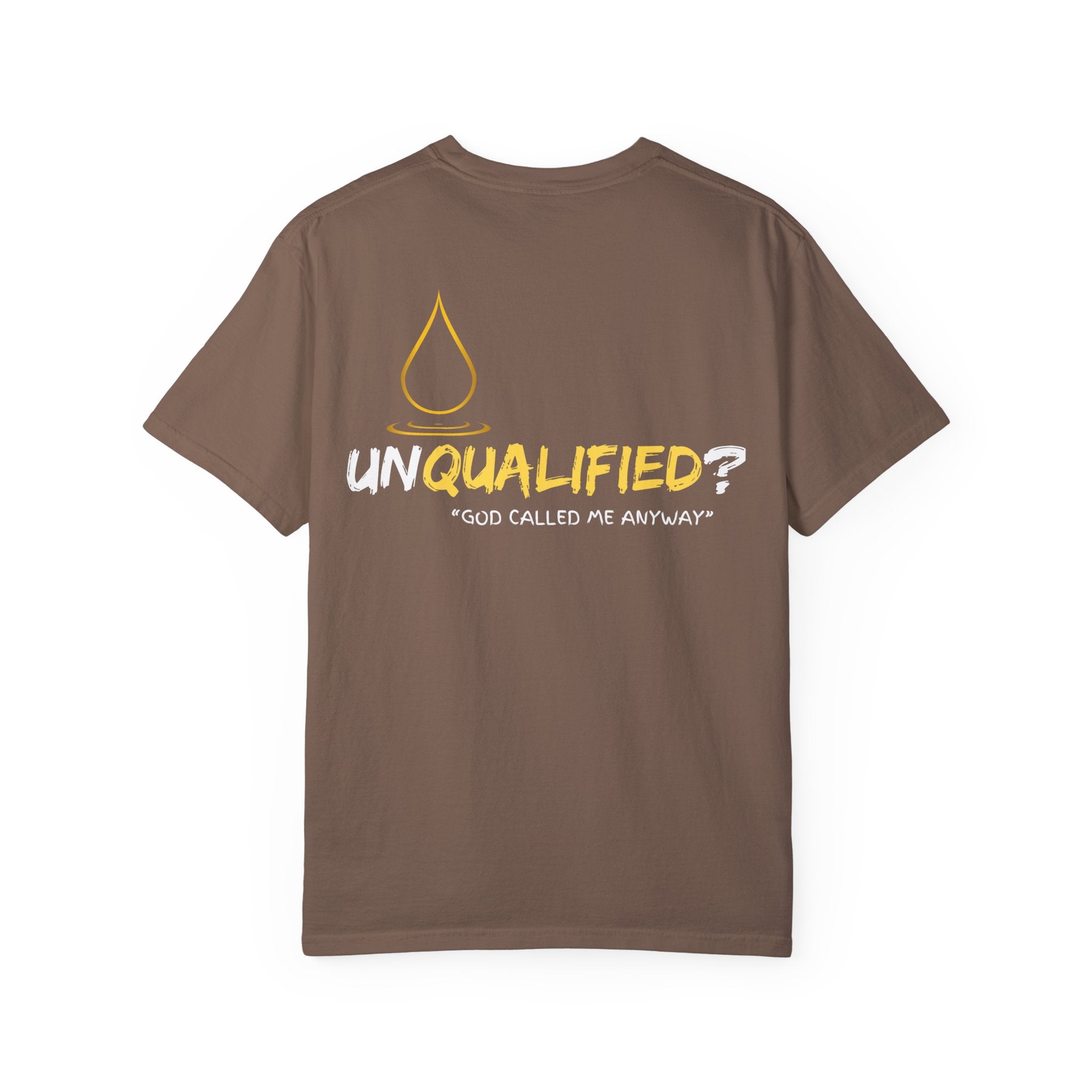 Collection of Unisex Garment-Dyed T-Shirt - 'Unqualified? God Called Me Anyway' Inspirational Tee in a gallery layout