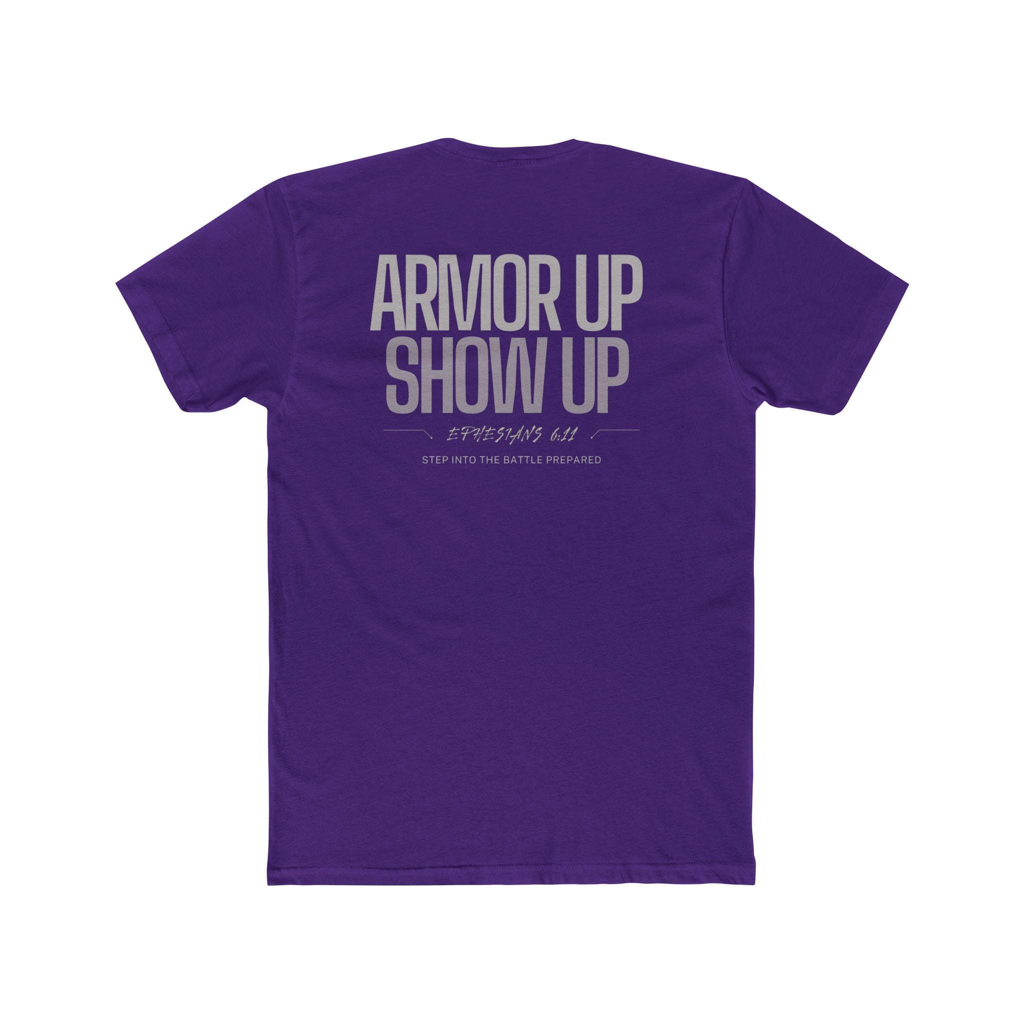 Collection of Motivational Unisex Tee - "Armor Up Show Up" - Inspirational Shirt, Everyday Wear, Gifts for Fitness Enthusiasts, Self-Care, Casual Outfit in a gallery layout