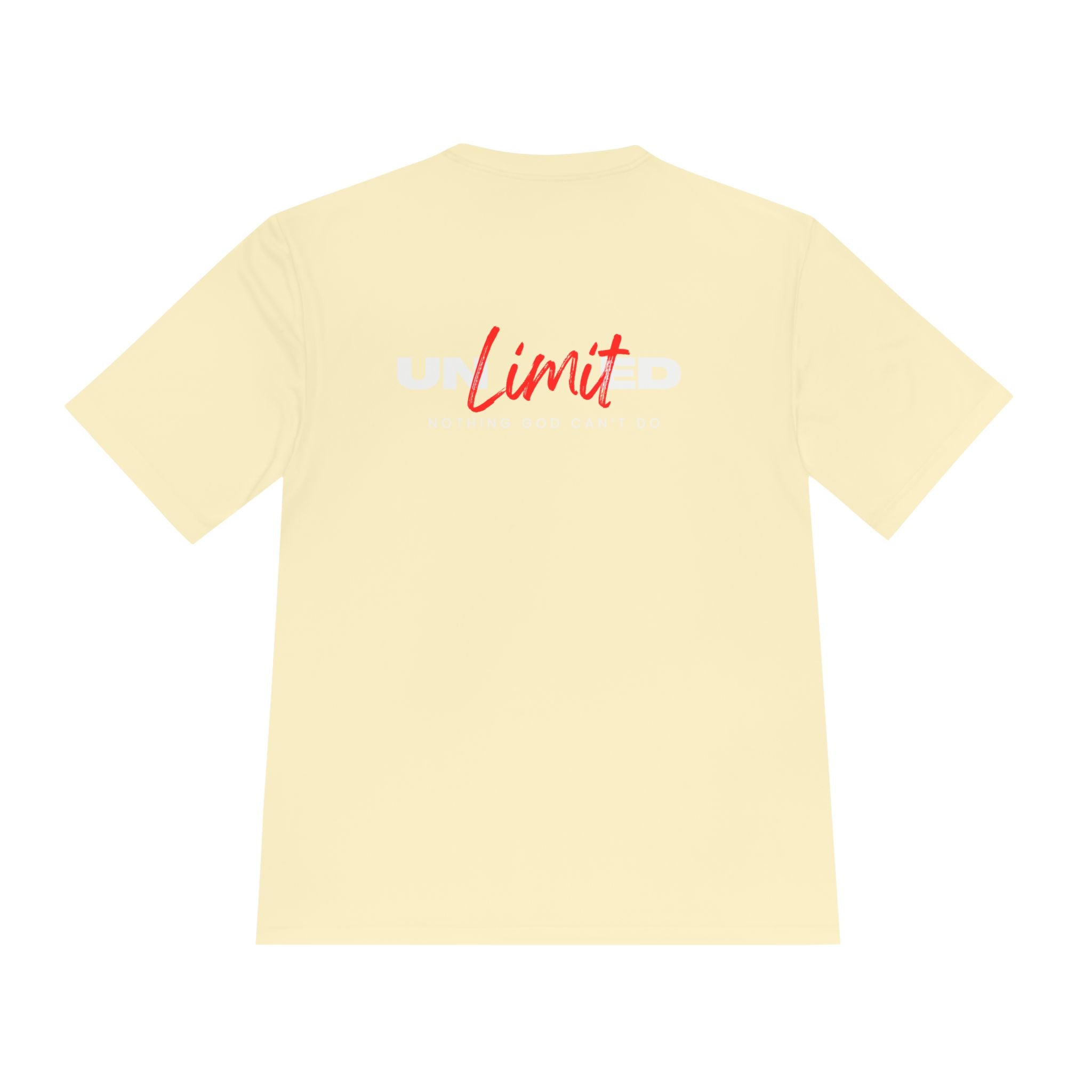 Collection of Unisex Moisture Wicking Tee - 'Unlimited' Inspirational Sportswear in a gallery layout