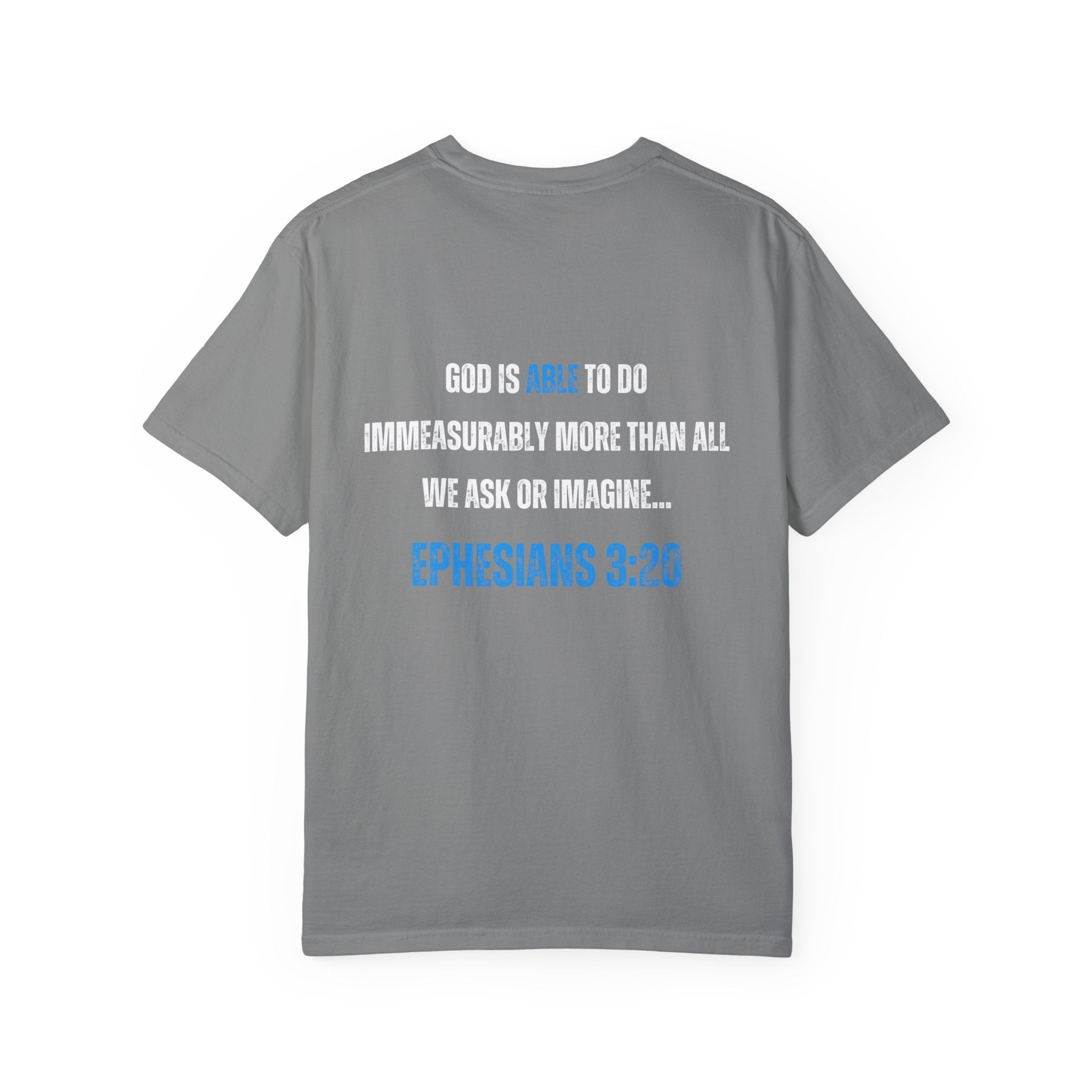 Collection of Inspirational Unisex T-Shirt - 'God Is Able' with Ephesians 3:20 Message in a gallery layout