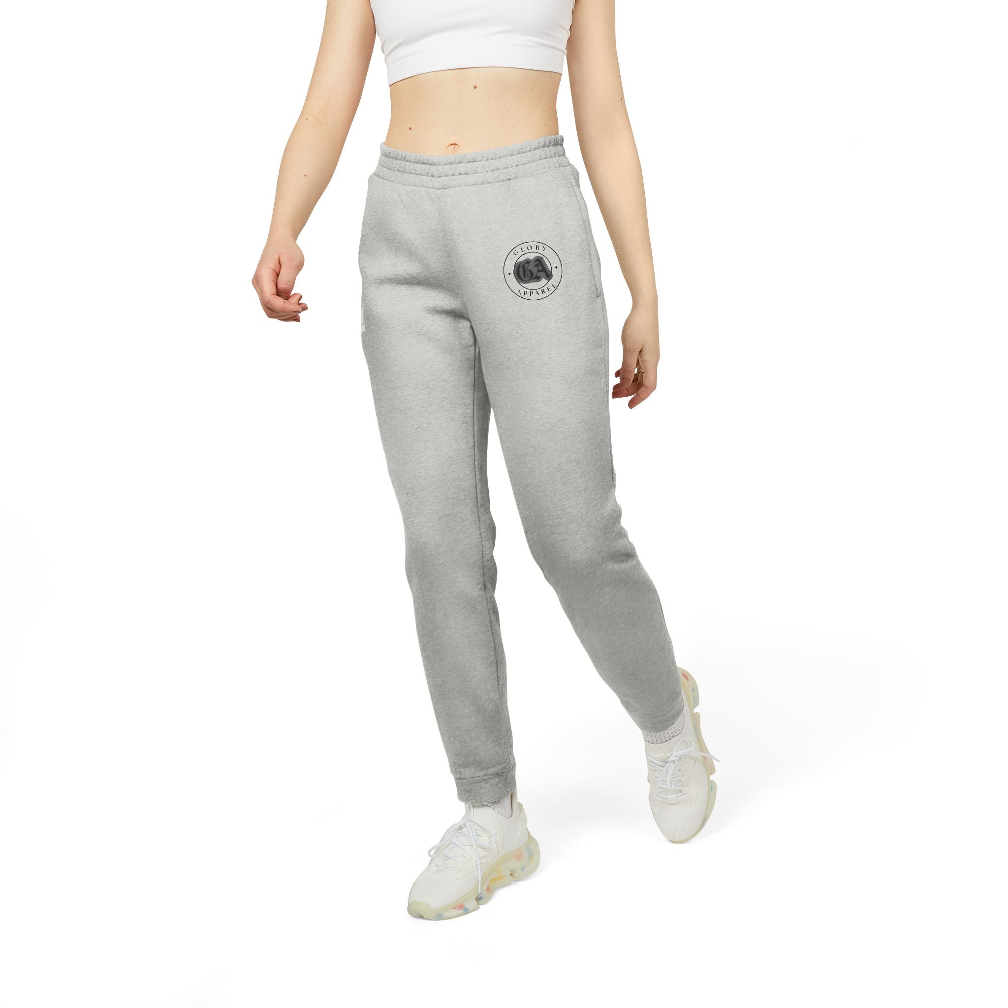 Collection of Comfortable Adidas Unisex Fleece Joggers for Athletes and Casual Wear- Glory Apparel Logo in a gallery layout