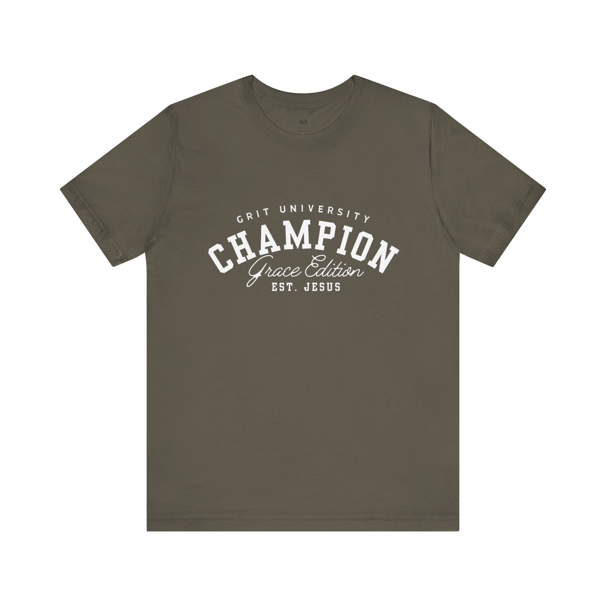 Collection of Champion Spirit Unisex Tee, Motivational T-Shirt for Everyday Wear, Ideal for College Students, Athletes, Gift for Graduates in a gallery layout