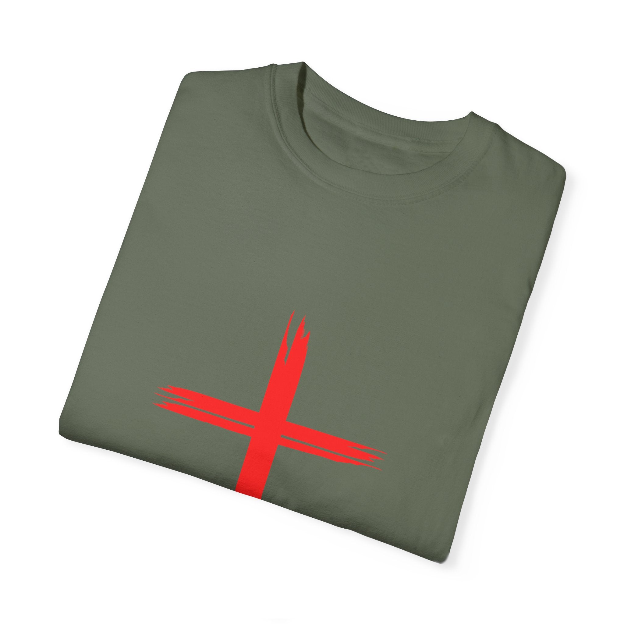 Collection of Faith & Love Graphic T-Shirt - Unisex Garment-Dyed with Cross and 316 Heart Design in a gallery layout