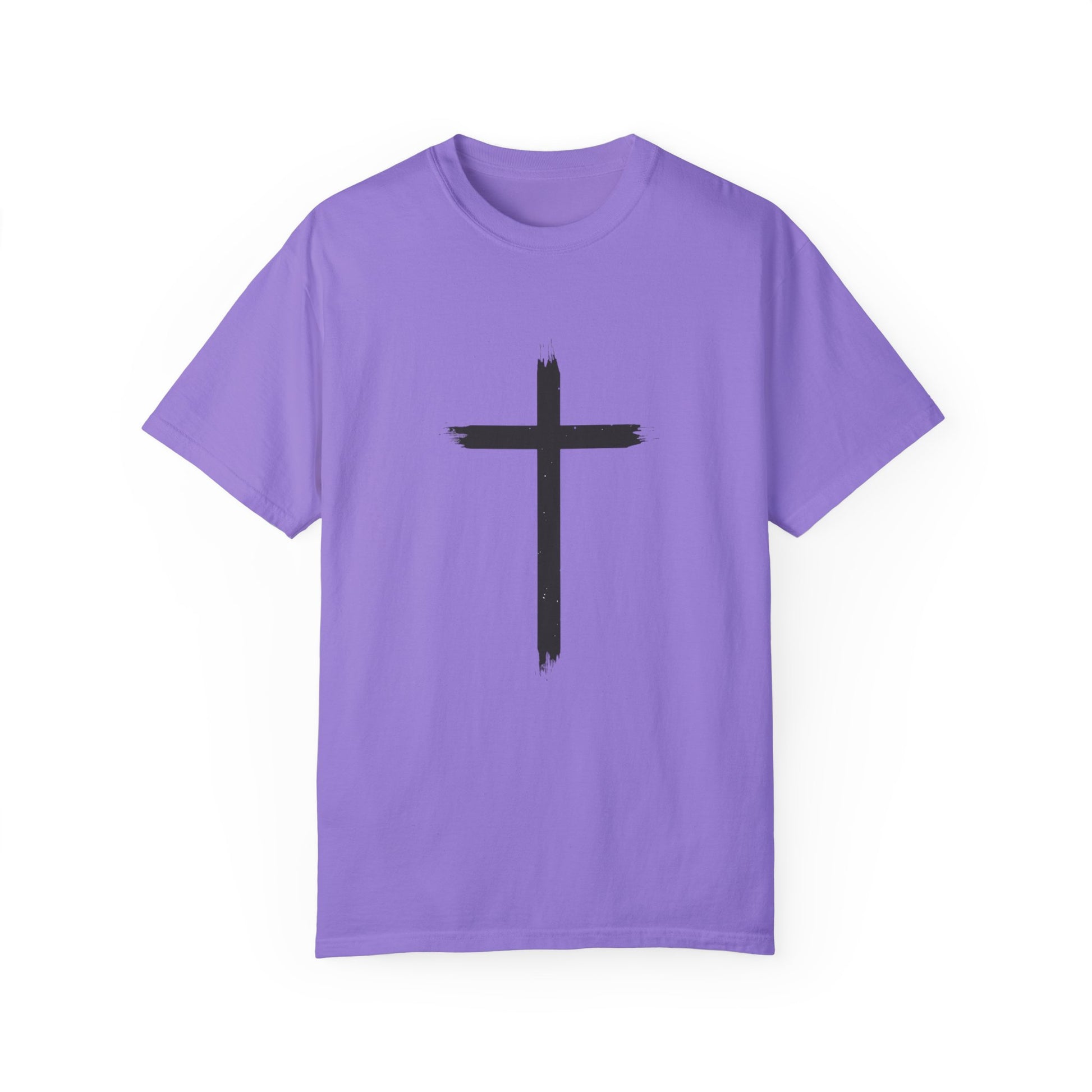 Unisex Garment-Dyed T-Shirt with Cross Design - Faith-Inspired Apparel