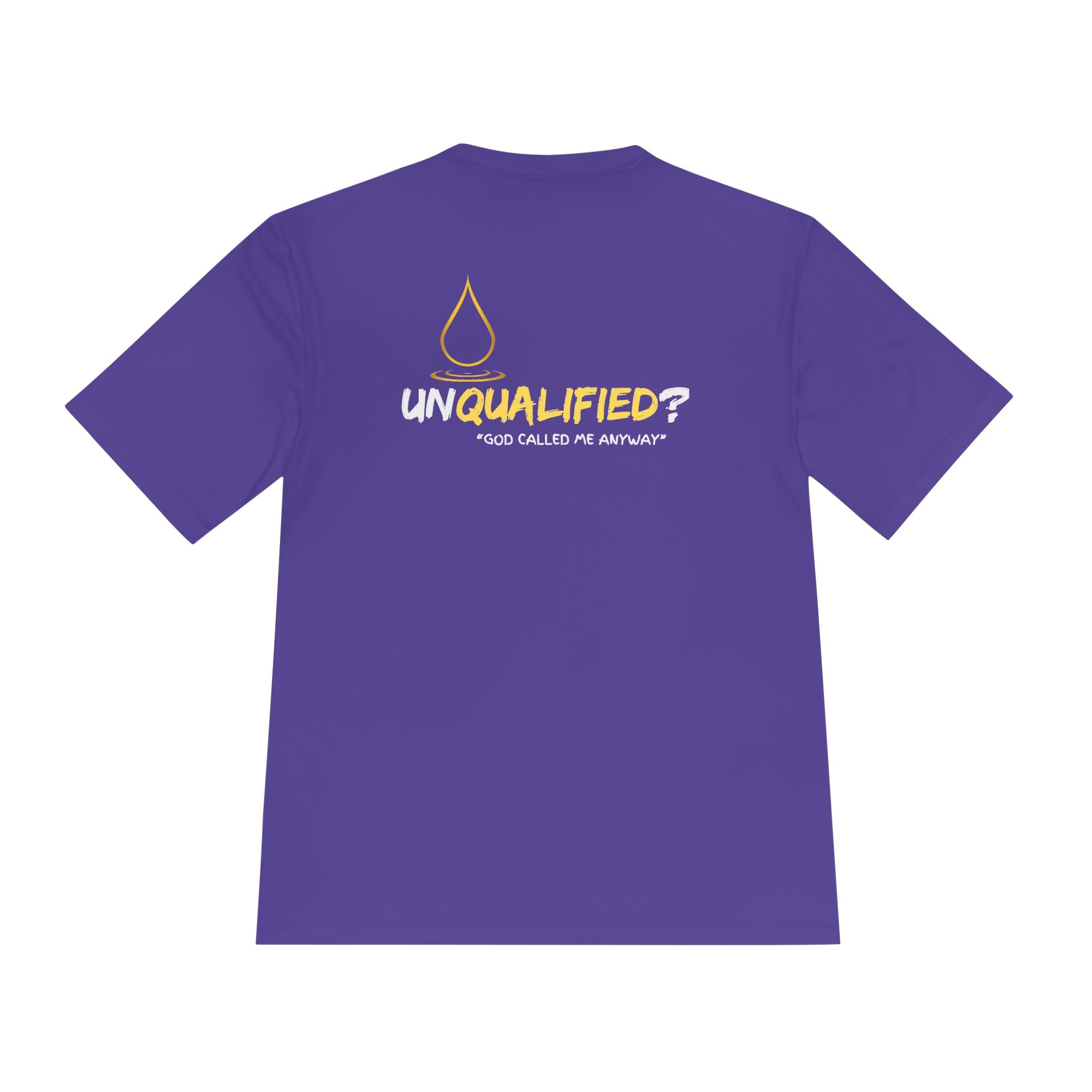 Collection of Unisex Moisture Wicking Tee - 'UNQUALIFIED?' Performance Shirt for Athletes in a gallery layout