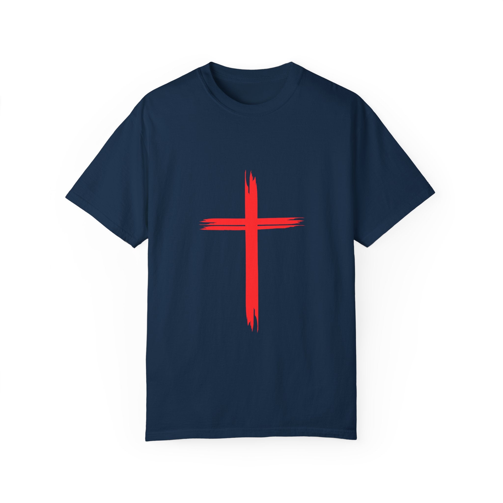 Collection of Faith & Love Graphic T-Shirt - Unisex Garment-Dyed with Cross and 316 Heart Design in a gallery layout