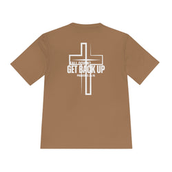 Collection of Unisex Moisture Wicking Tee - 'Get Back Up' Inspirational Christian Shirt in a gallery layout