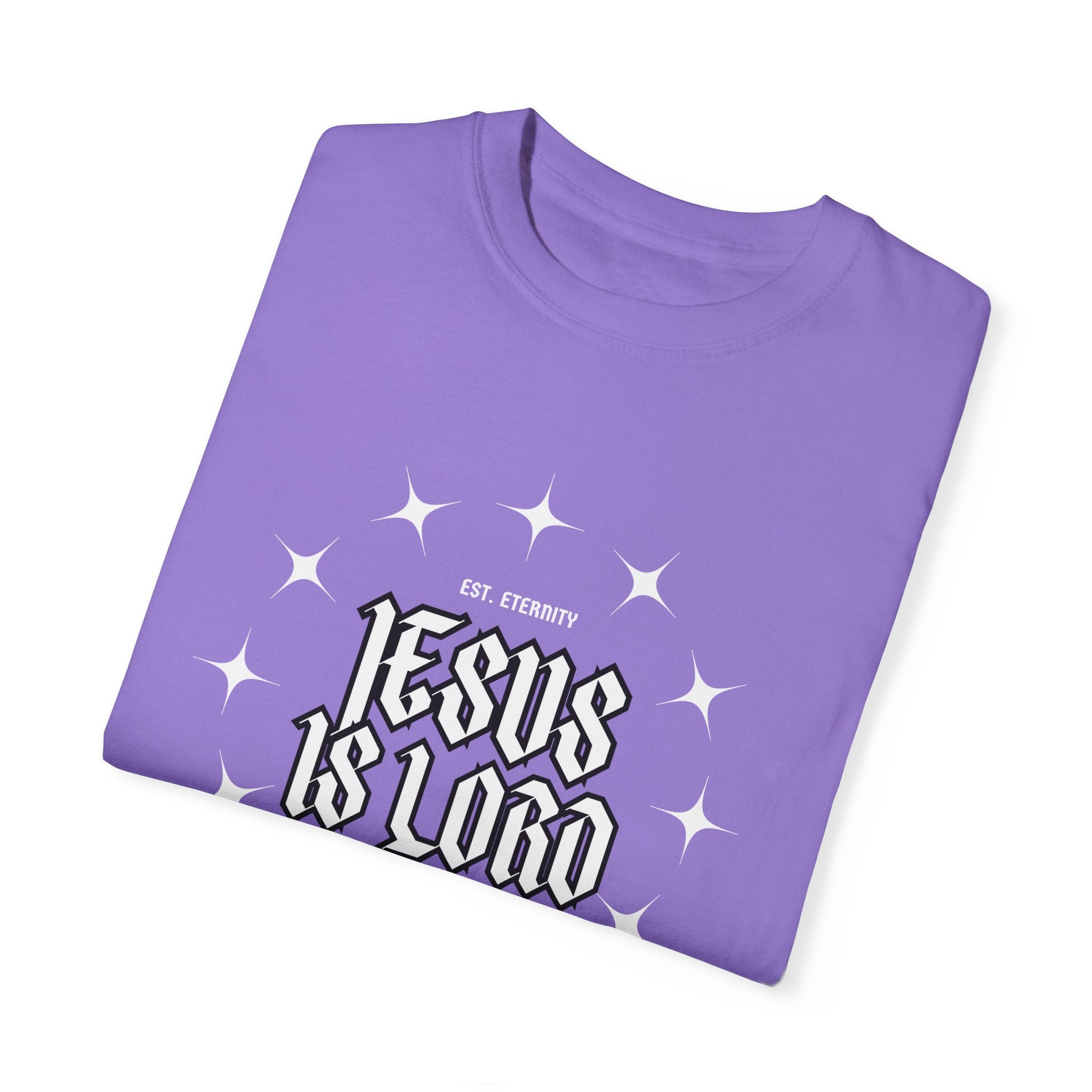 Collection of Jesus Is Lord Unisex Garment-Dyed T-Shirt - Faith-Inspired Apparel in a gallery layout