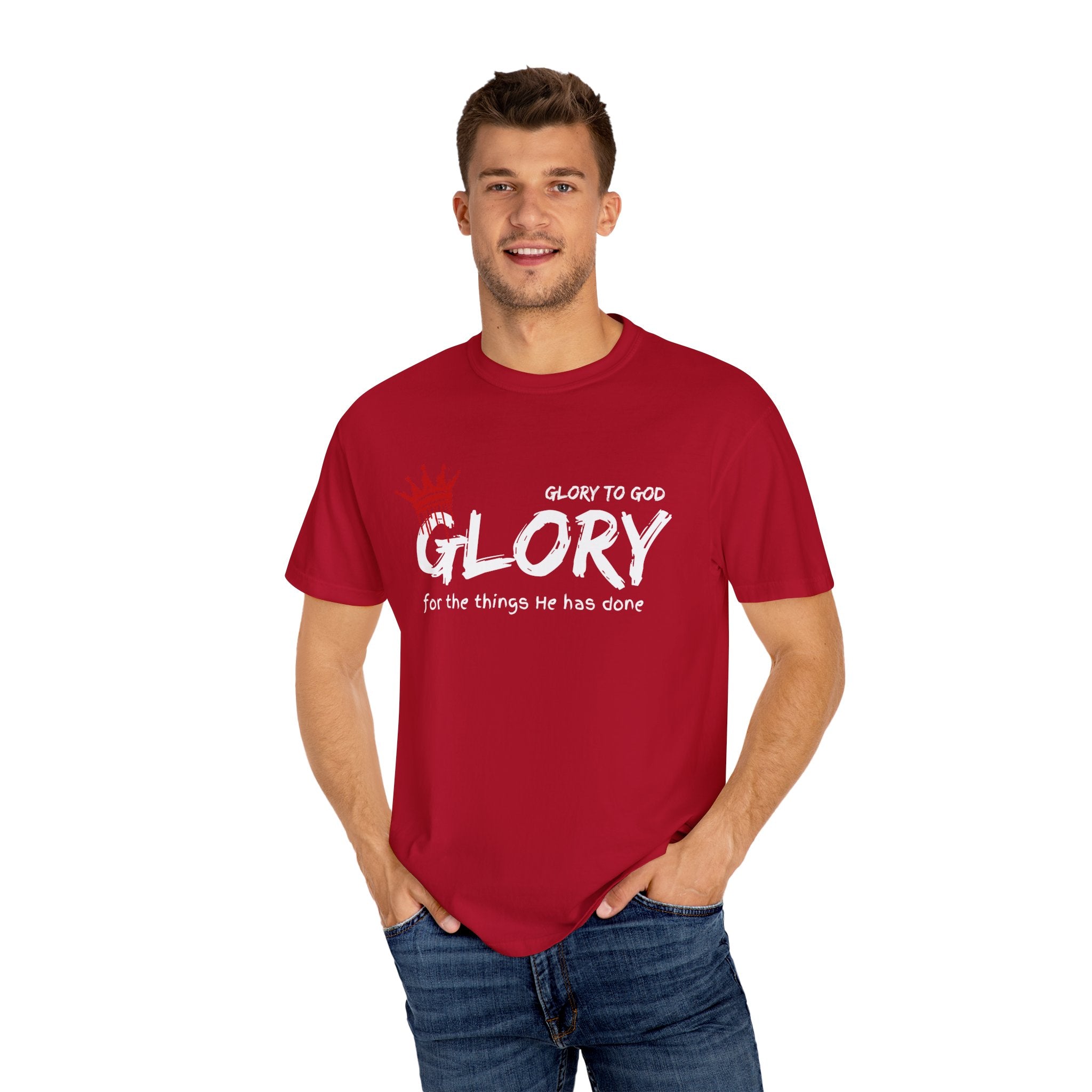 Collection of Faith-Inspired Unisex T-Shirt - 'Glory to God' Design in a gallery layout