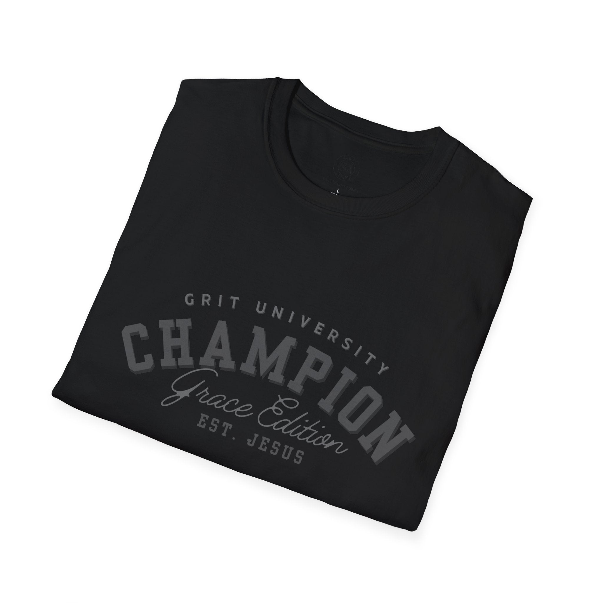 Collection of Christian Champion T-Shirt, Inspirational Tee, Faith Apparel, Gift for Believers, Grace Edition, Everyday Wear in a gallery layout