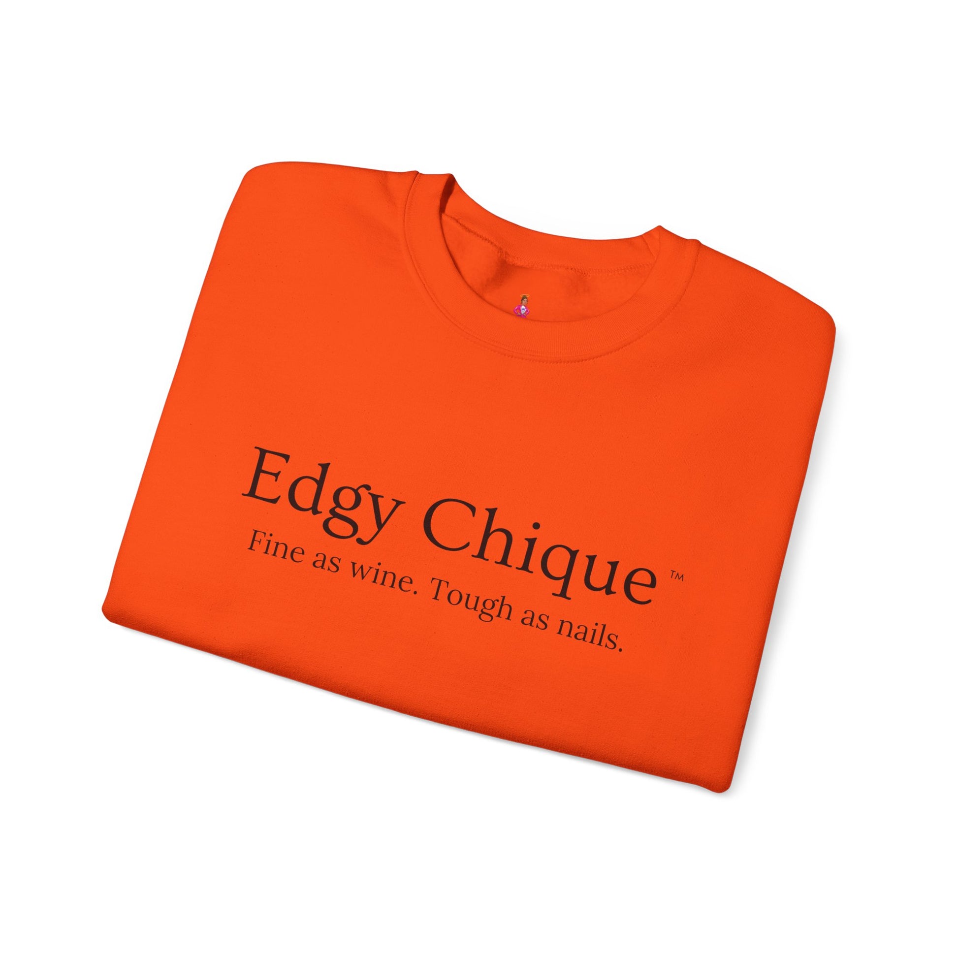 Edgy Chique Sleek Crewneck Sweatshirt - Fine as Wine, Tough as Nails